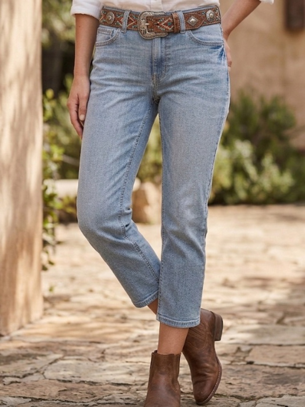 Ariat R.E.A.L. Icon Straight Jeans Rainstorm | Custom Hem Capri | Petite 33 x 26